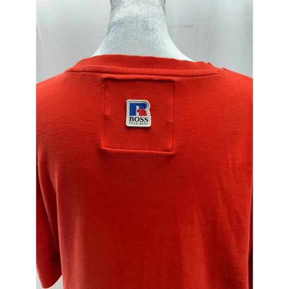 Boss Hugo Boss X Russell Athletic Unisex Orange Tee Shirt S - Picture 5 of 6
